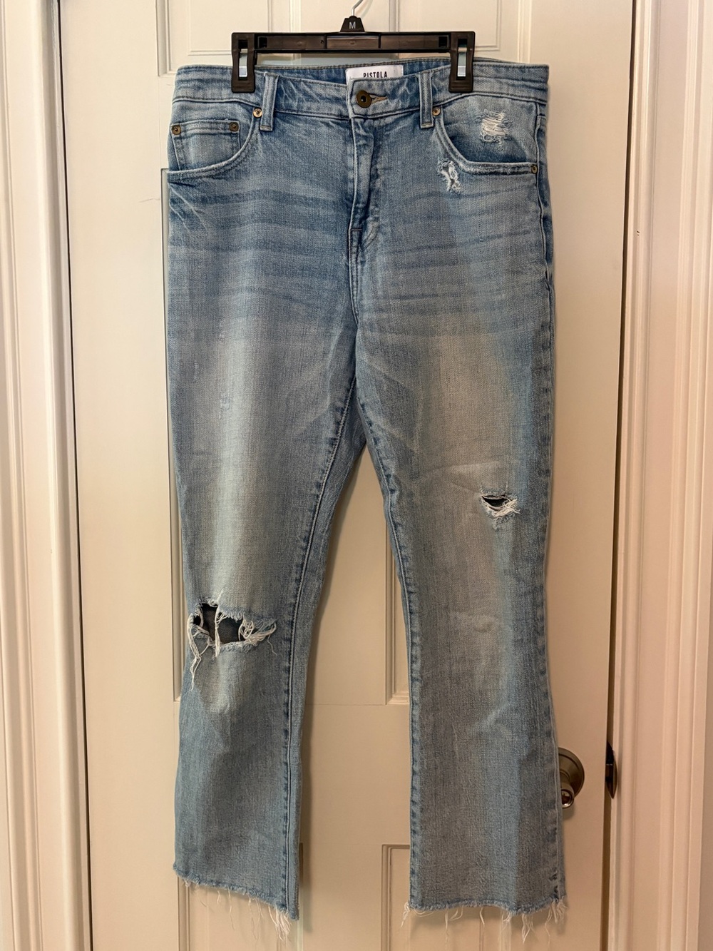 Pistola Lighter Wash Distressed Cotton/Viscose Jeans